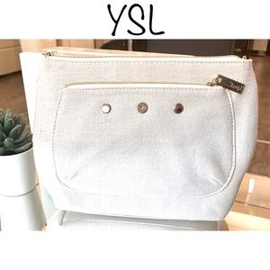 YSL Cream with Gold Cosmetic Bag